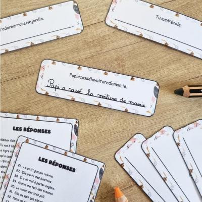 Cartes des phrases - Mots à séparer