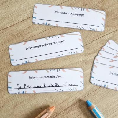 Cartes des phrases - Drôle de mots